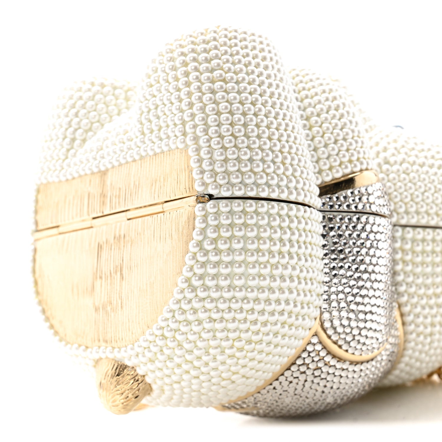 Judith Leiber Pearl Crystal Sweetheart Bear Minaudiere Clutch White 19 of 23