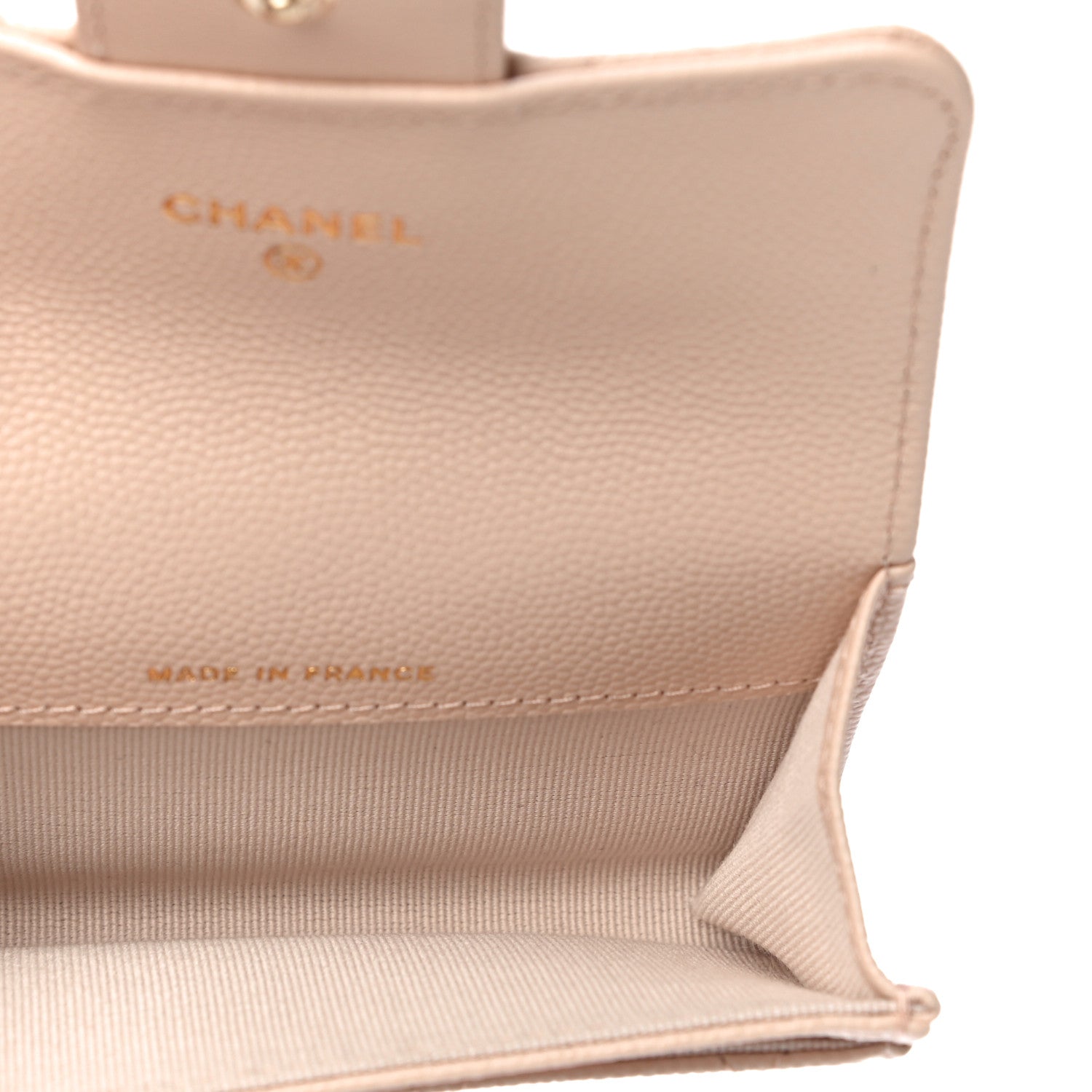Chanel Caviar Quilted Flap Card Holder Wallet Beige 5 of 12