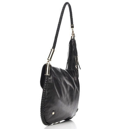 Gucci Calfskin Medium Britt Tassel Shoulder Bag Black 3 of 9