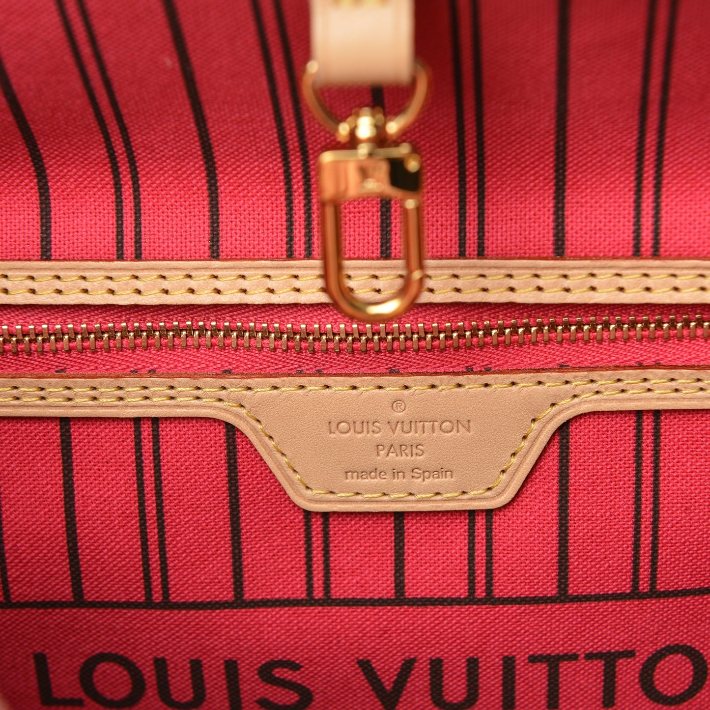 Monogram Bay Neverfull MM Rose Ballerine Poppy