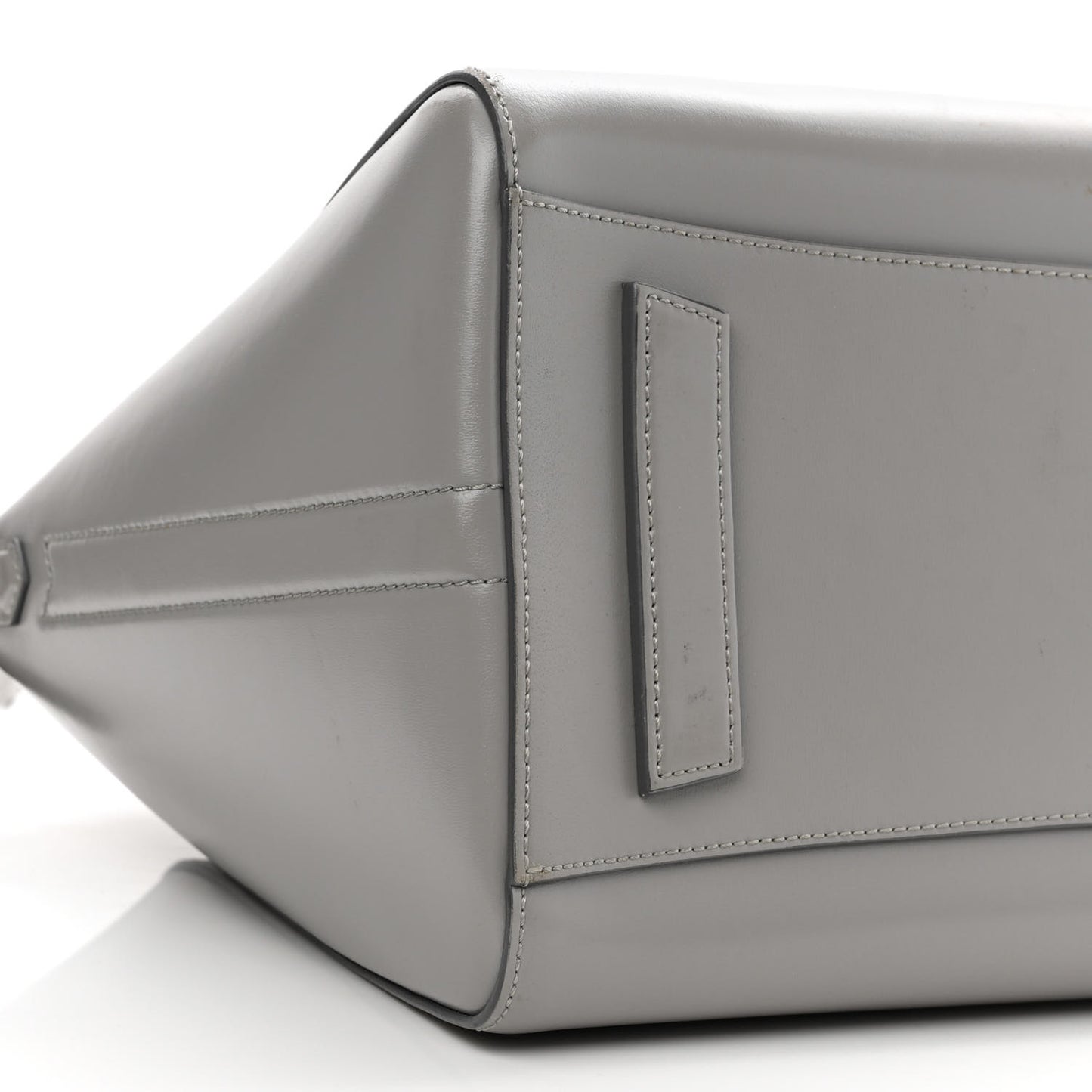 Shiny Lord Calfskin Small Antigona Pearl Grey