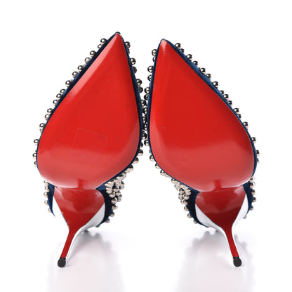 Christian Louboutin Velvet Specchio Billy 120 Spikes Pumps 36 Silver Eclipse 5 of 9