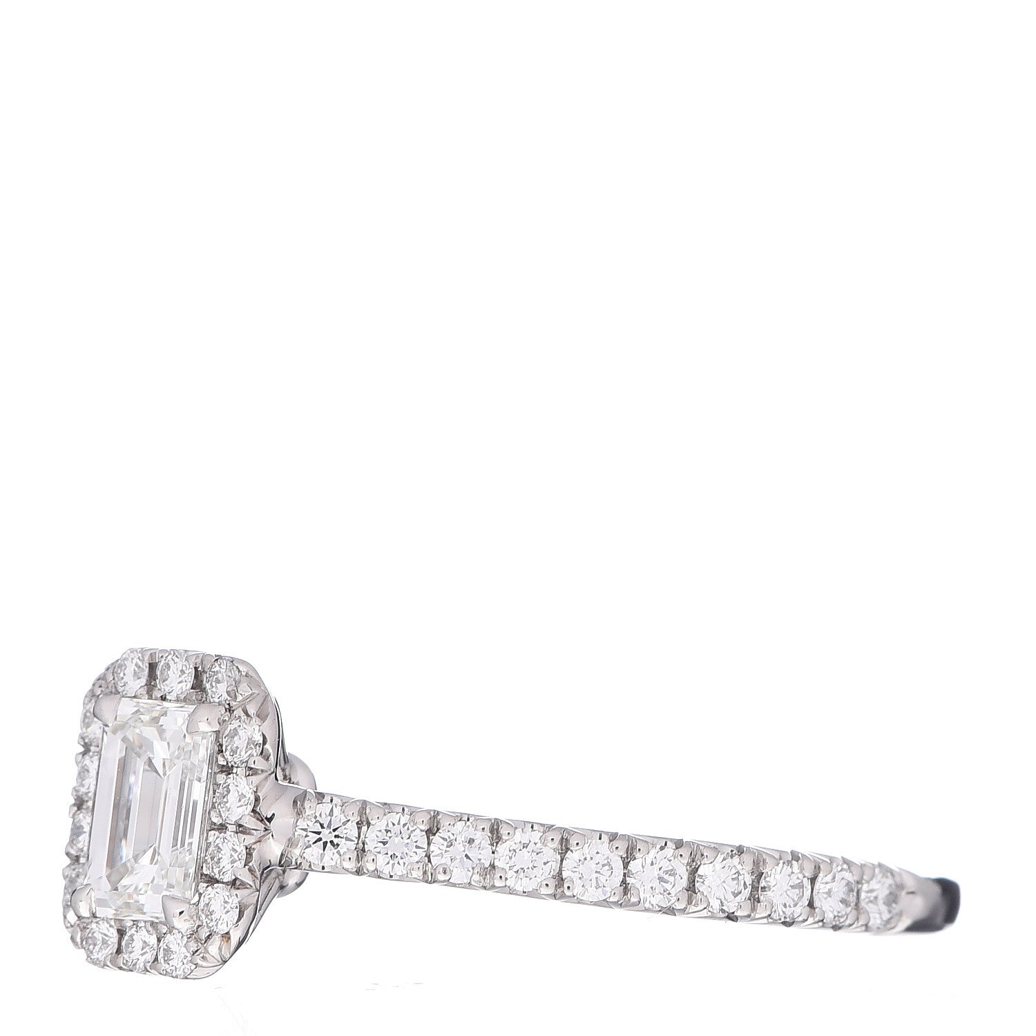 Tiffany Platinum Diamond .28ct Soleste Emerald Cut Engagement Ring 50 5.5 3 of 8