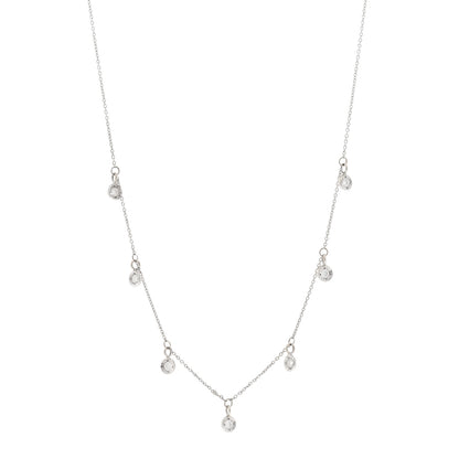 Roberto Coin 18K White Gold Diamond Diamonds By The Inch Dangling Seven Station Necklace 1 of 4