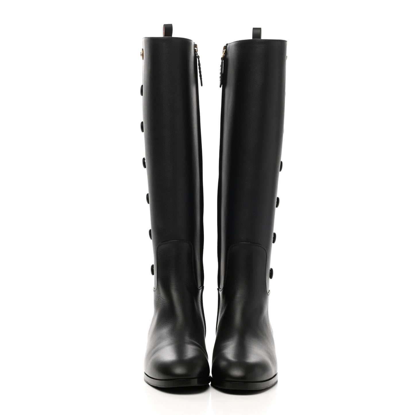 Calfskin Buttons Lifford Knee High Boots 38 Black