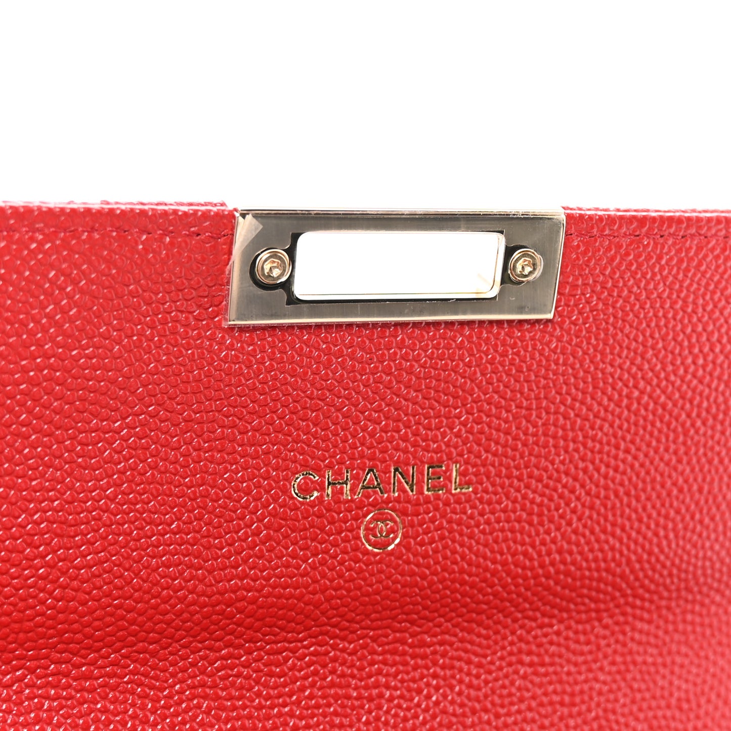 Caviar Quilted Large Golden Class Gusset Flap Wallet Red