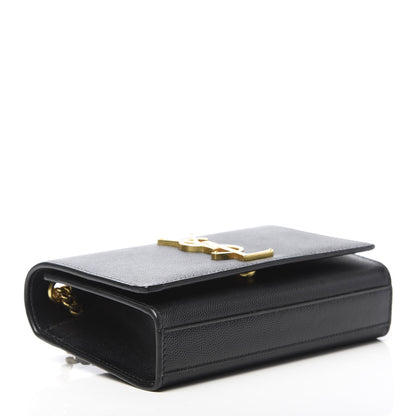 Saint Laurent Grain De Poudre Small Monogram Kate Satchel Black 4 of 10