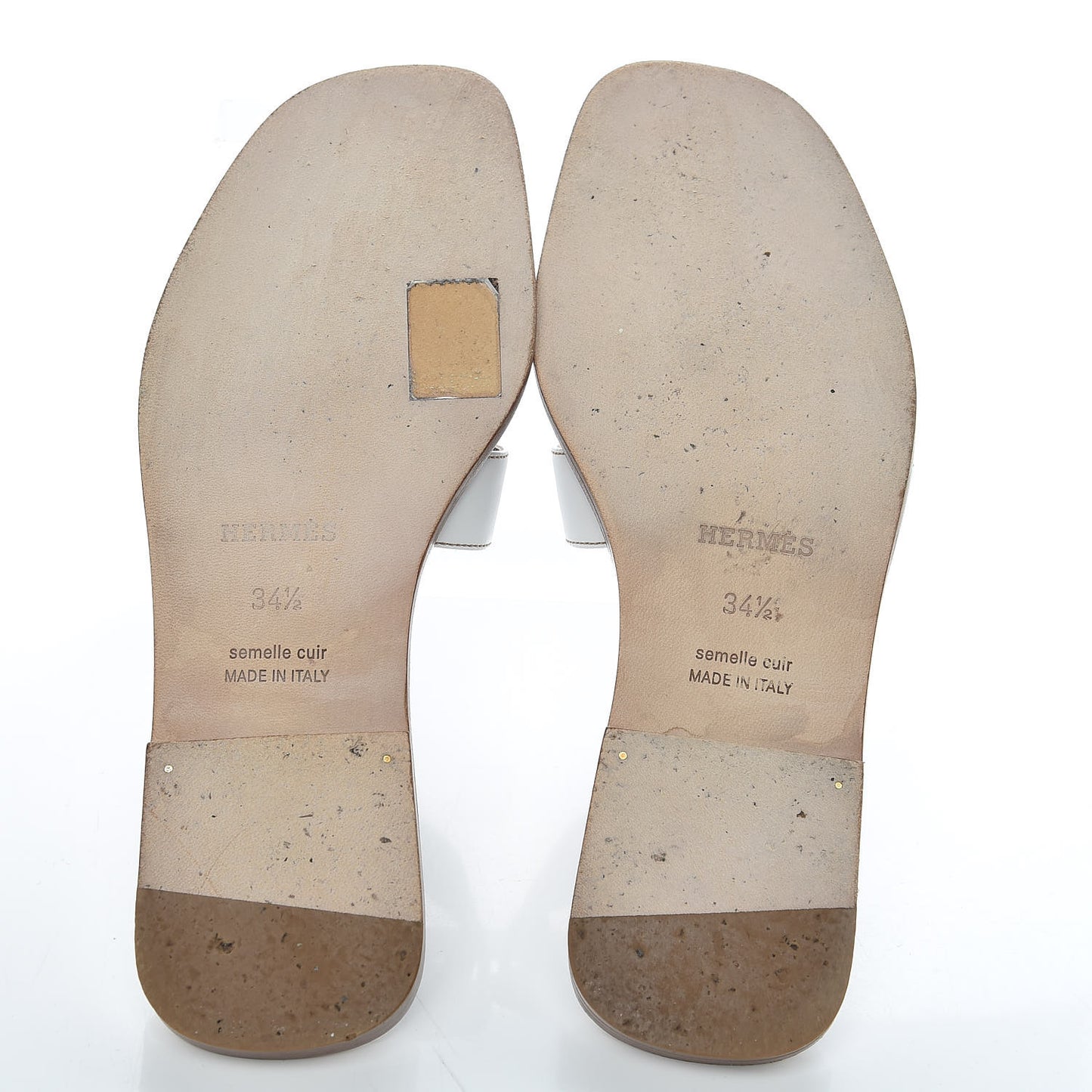 Box Calfskin Oran Sandals 34.5 White