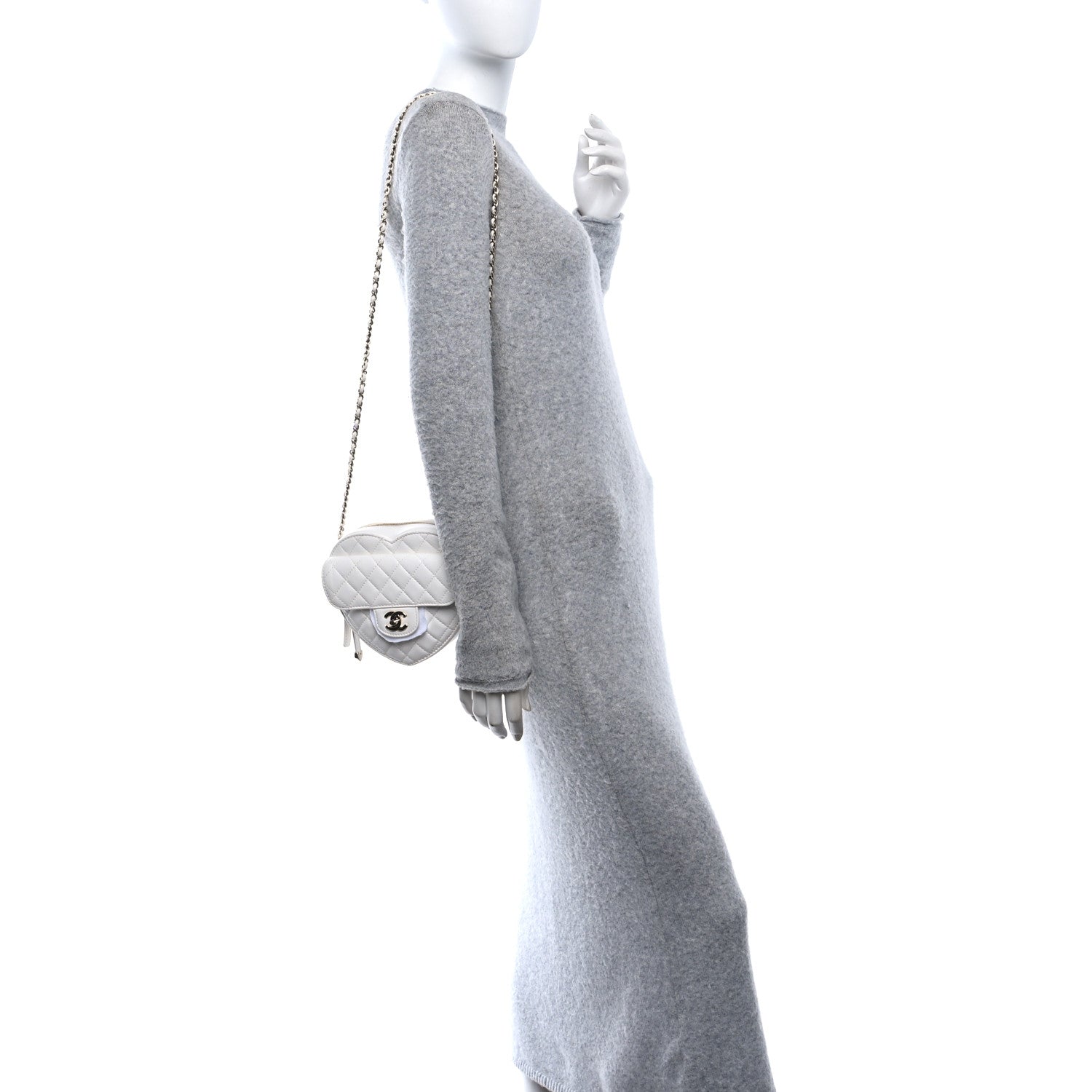 Chanel Lambskin Quilted CC In Love Heart Bag White 2 of 10