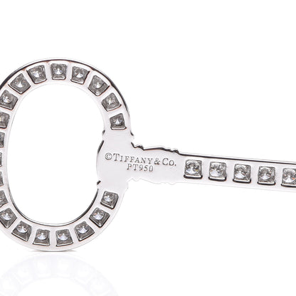 Tiffany Platinum Diamond Oval Key Charm Pendant 4 of 5