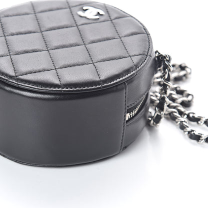 Chanel Lambskin Quilted Round Clutch With Chain Black 9 of 10
