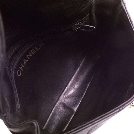 Vintage Lambskin Flap Belt Black