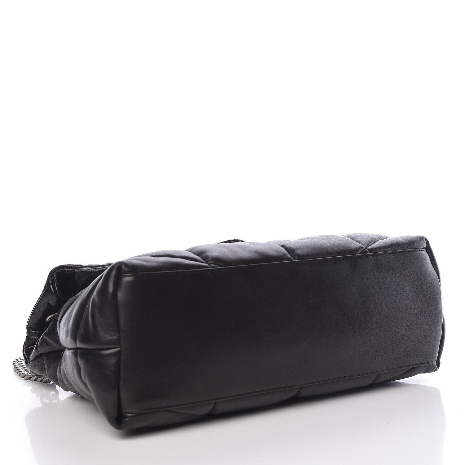 Saint Laurent Lambskin Quilted Medium Loulou Puffer Monogram Chain Satchel Black 4 of 10