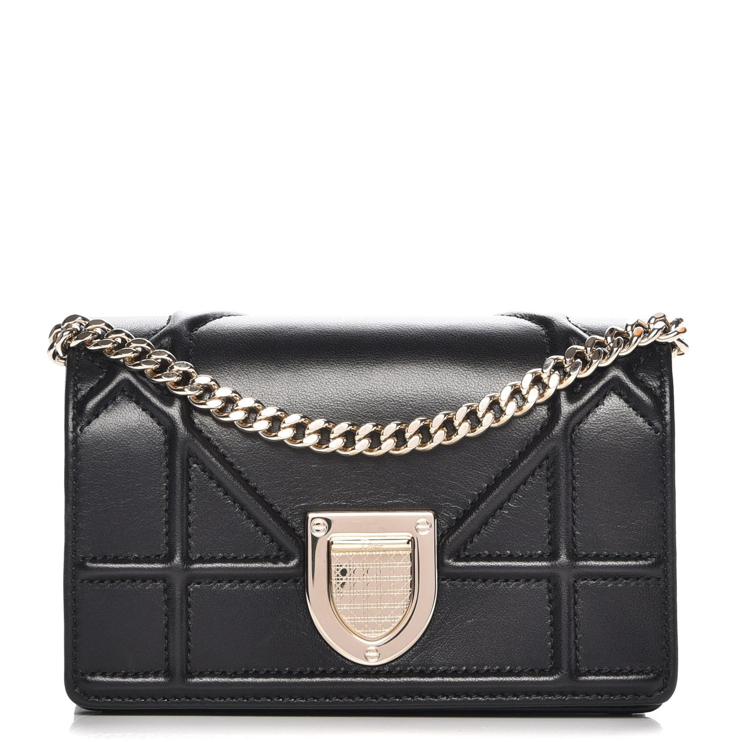 Lambskin Baby Diorama Flap Bag Black