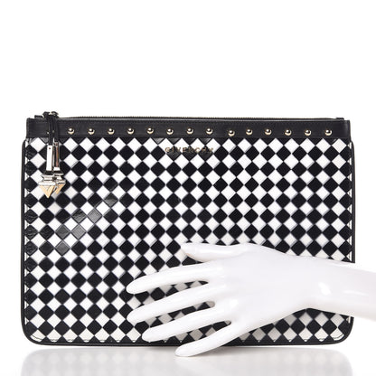 Givenchy Lambskin Medium Zip Pouch Black White 2 of 10
