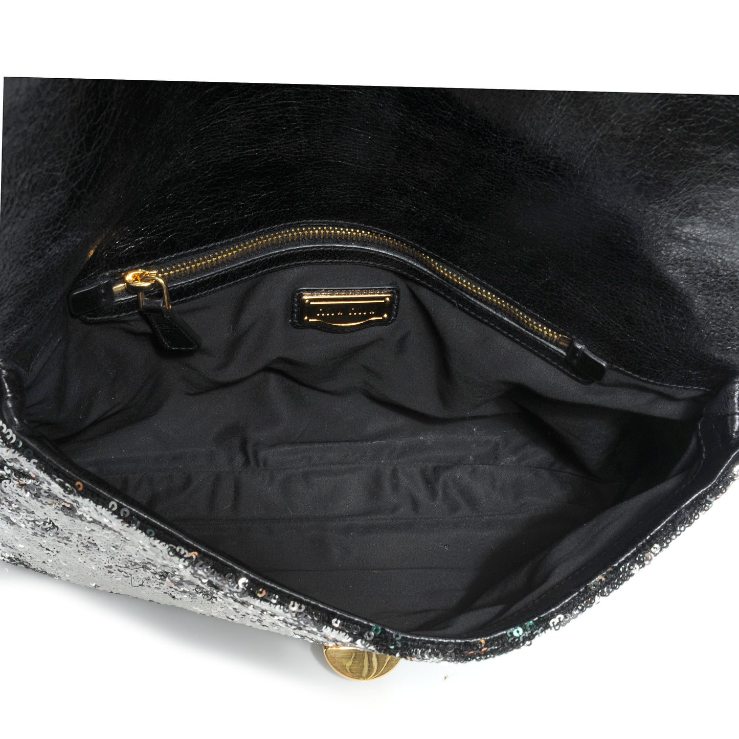 Oversized Sequined Clutch Black