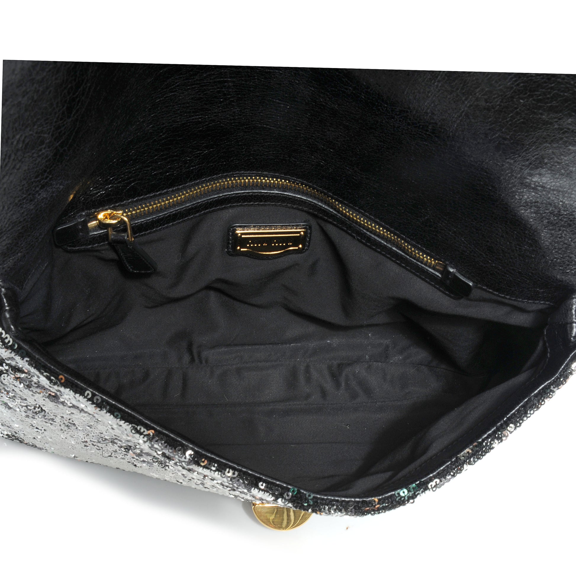 Miu Miu Oversized Sequined Clutch Black 5 of 8