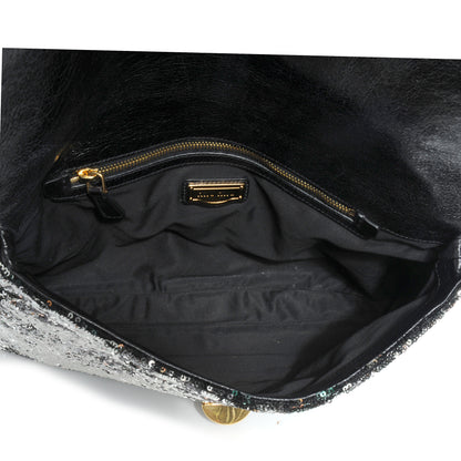 Miu Miu Oversized Sequined Clutch Black 5 of 8