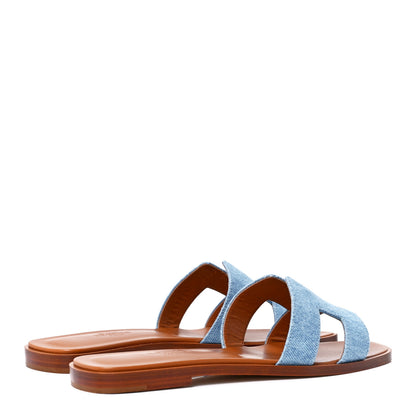 Hermes Denim Canvas Oran Sandals 36 Bleu Clair 4 of 8