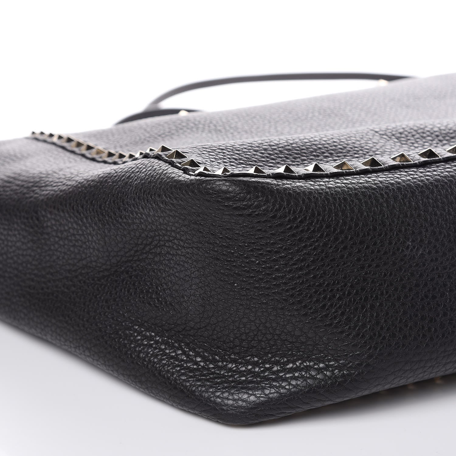 Valentino Garavani Grained Calfskin Medium Rockstud Reversible Tote Black Ivory 10 of 14