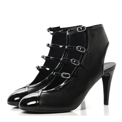 Chanel Patent Calfskin Lambskin Pumps 40 Black 3 of 8