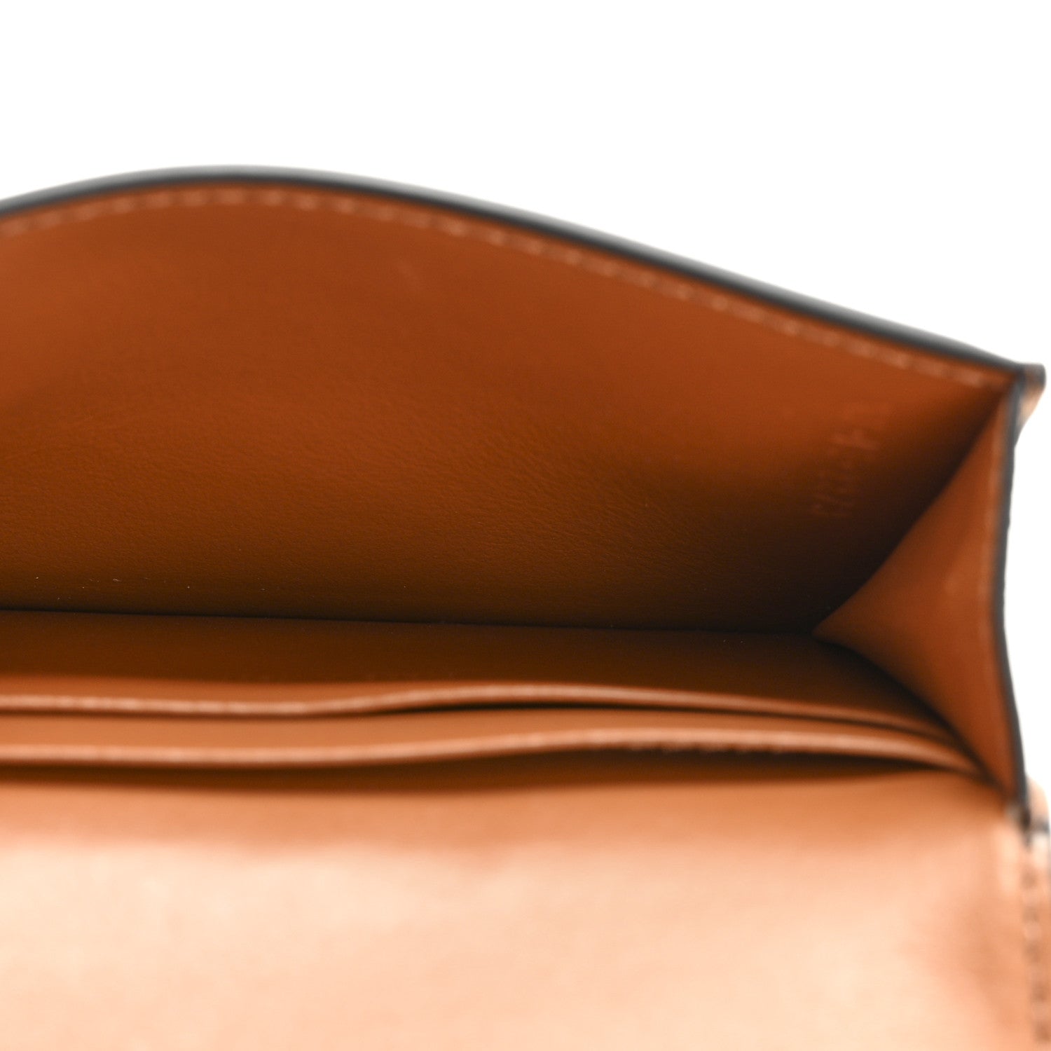 Celine Triomphe Canvas Calfskin Flap Card Holder Tan 5 of 10