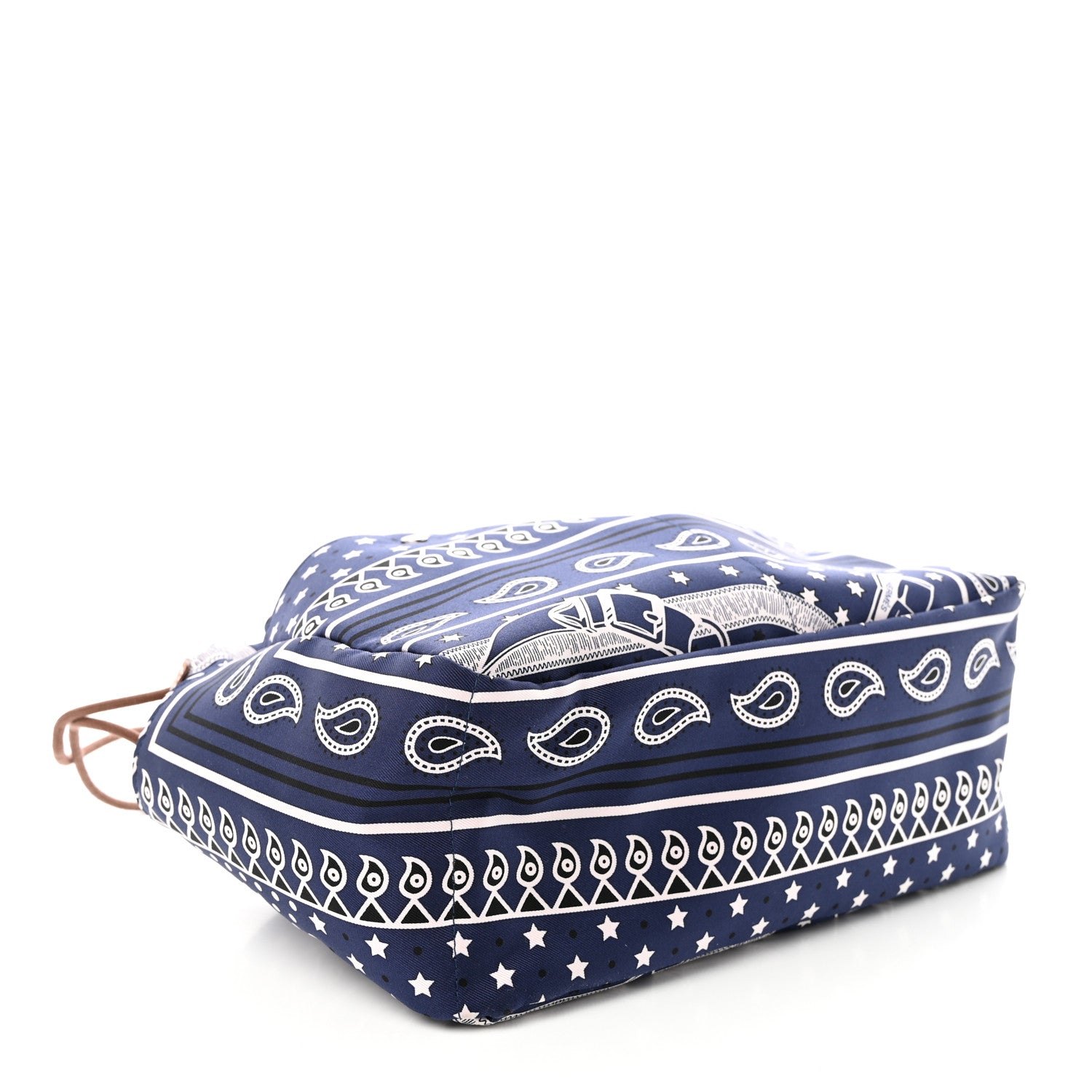 Hermes Silk Barenia Eperons d'Or Fourbi 30 GM Pouch Bleu Nuit Fauve 4 of 9