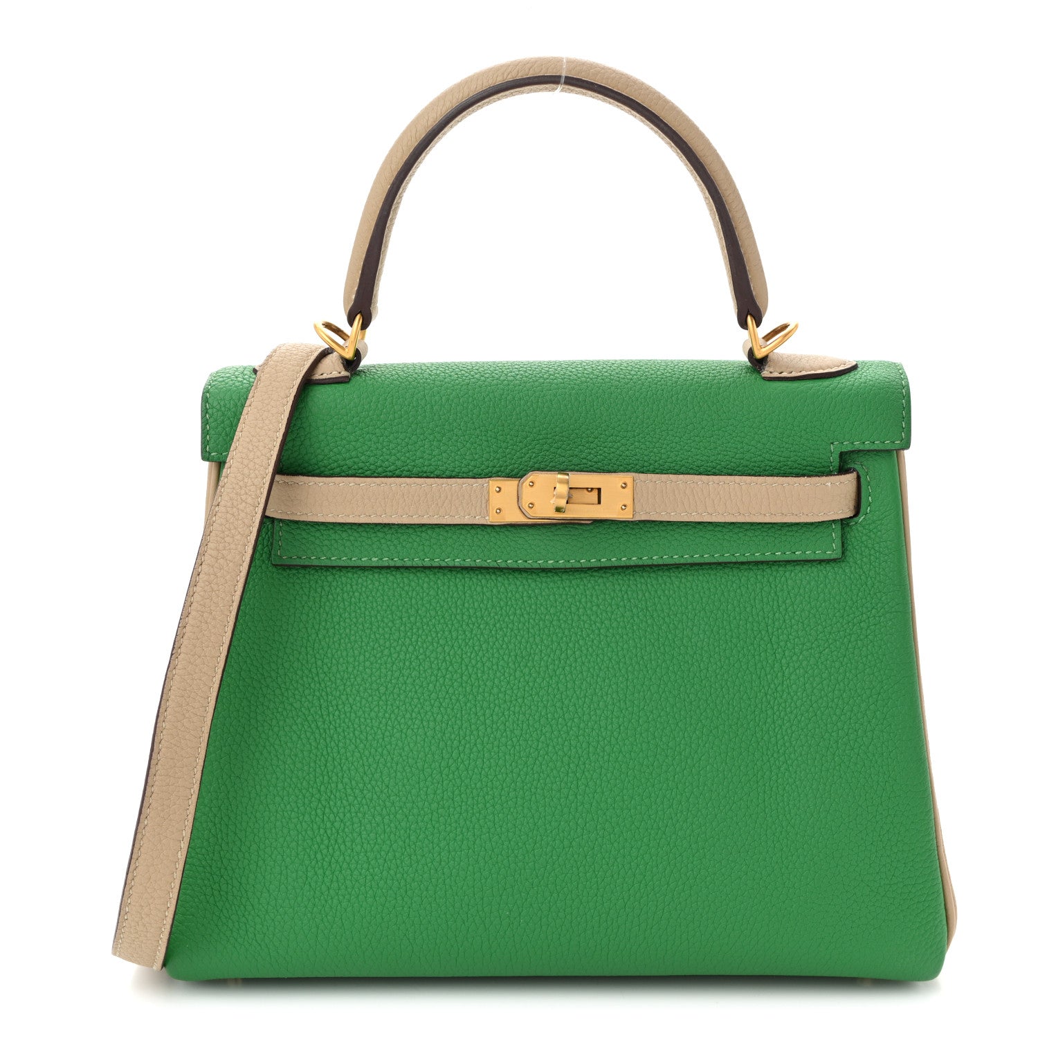 Hermes Togo Horseshoe Kelly Retourne 25 Bambou Trench 1 of 10