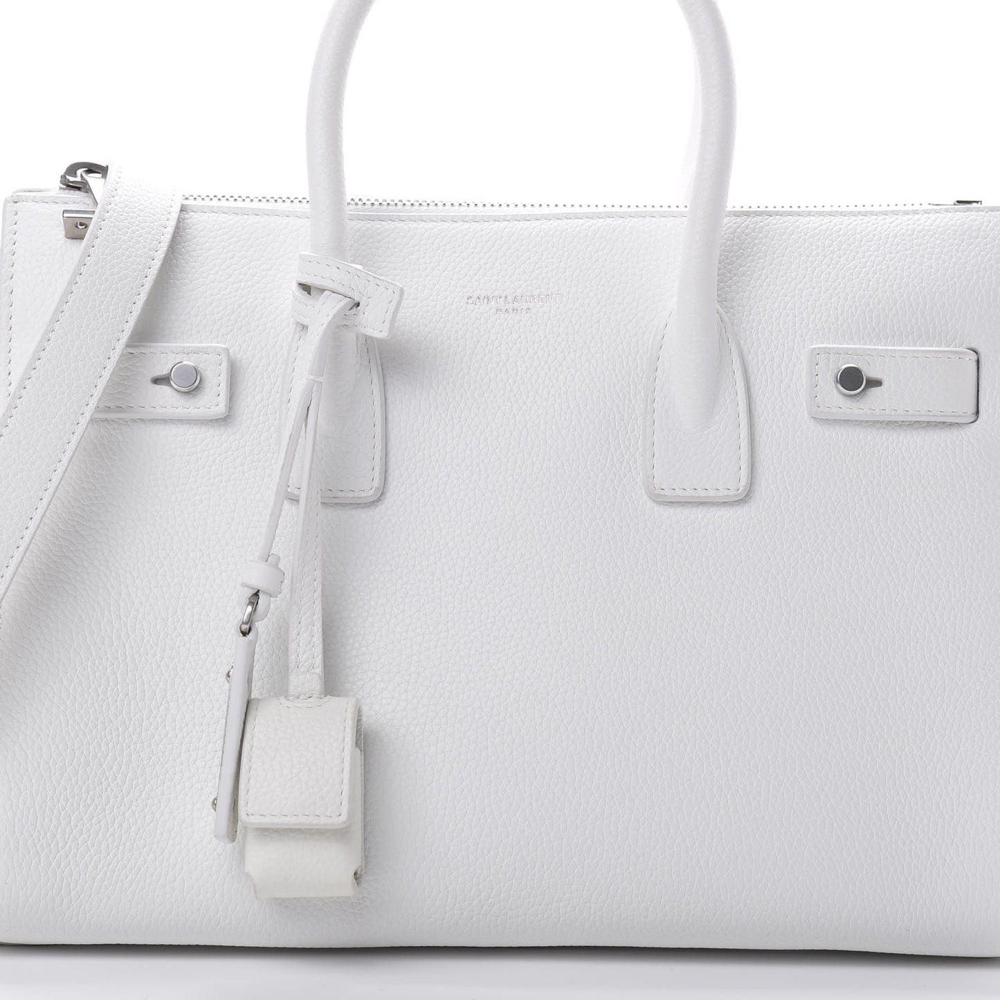 Grained Calfskin Baby Supple Sac De Jour White