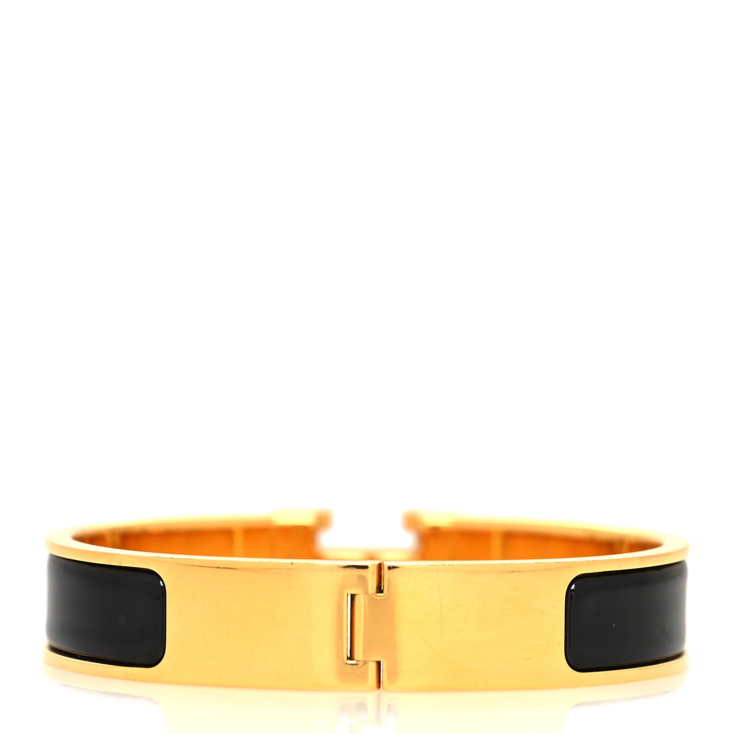 Enamel Narrow Clic Clac H Bracelet PM Black