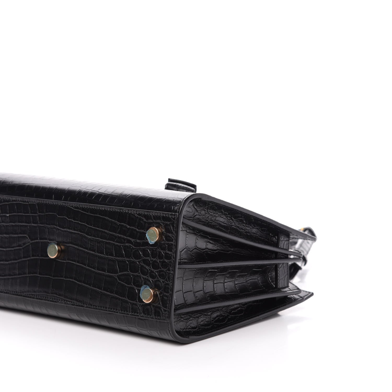 Saint Laurent Calfskin Crocodile Embossed Baby Sac De Jour Black 10 of 11