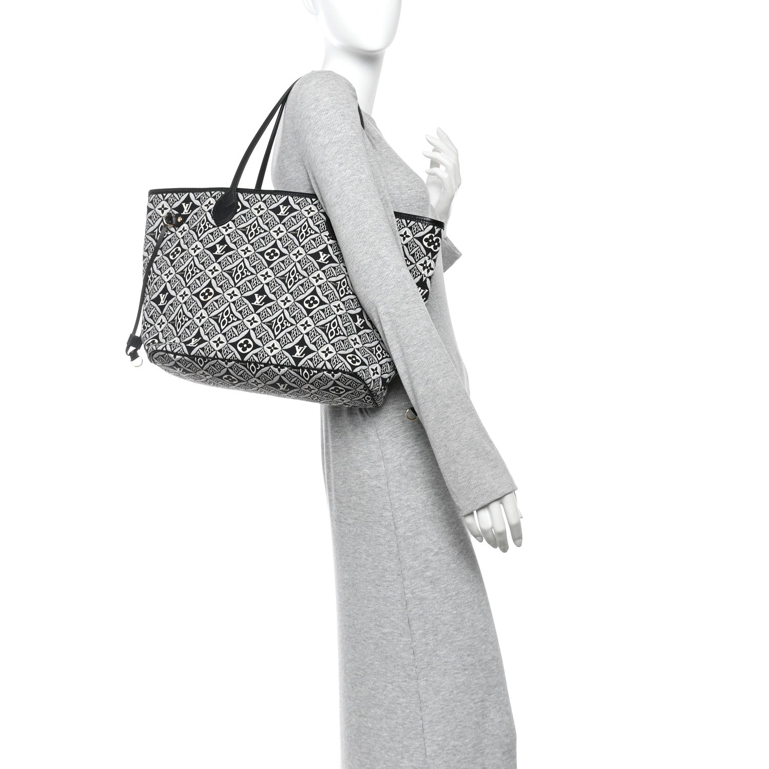 Louis Vuitton Jacquard Since 1854 Neverfull MM Grey 2 of 10