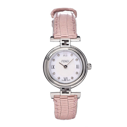 Fendi Stainless Steel Calfskin Diamond Pink Mother of Pearl 23mm Moda Quartz Watch 1 of 10