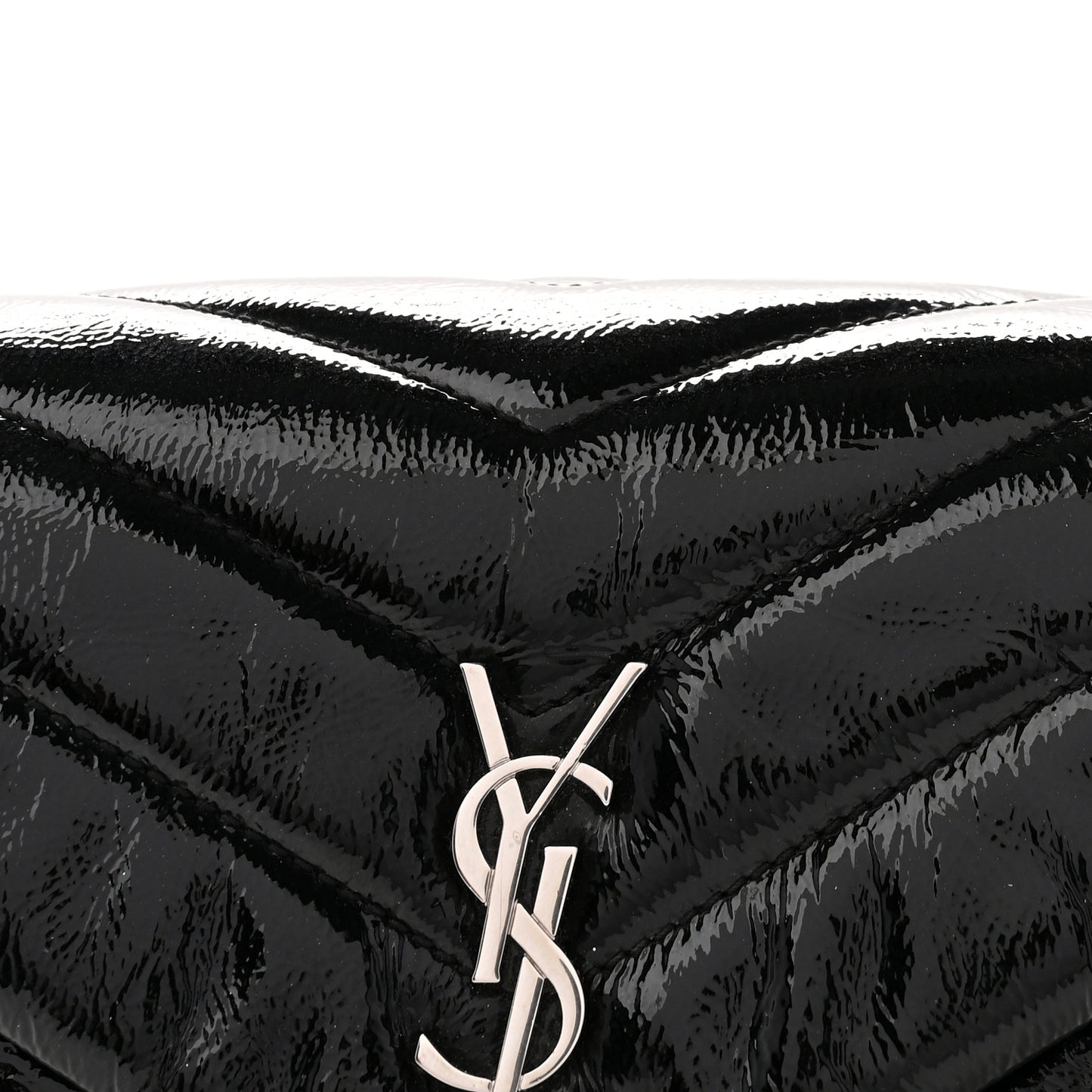 Patent Y Quilted Monogram Toy Loulou Crossbody Bag Black