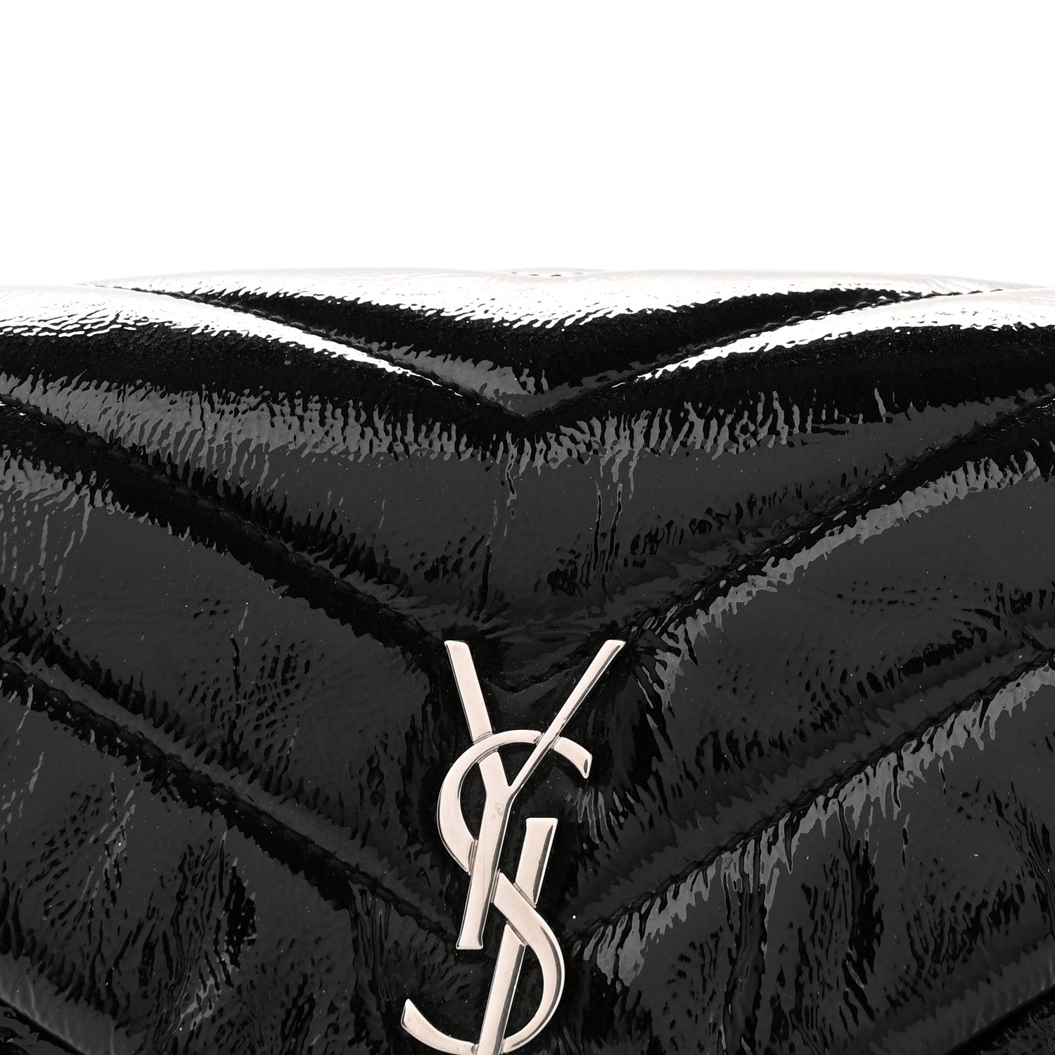 Saint Laurent Patent Y Quilted Monogram Toy Loulou Crossbody Bag Black 9 of 11