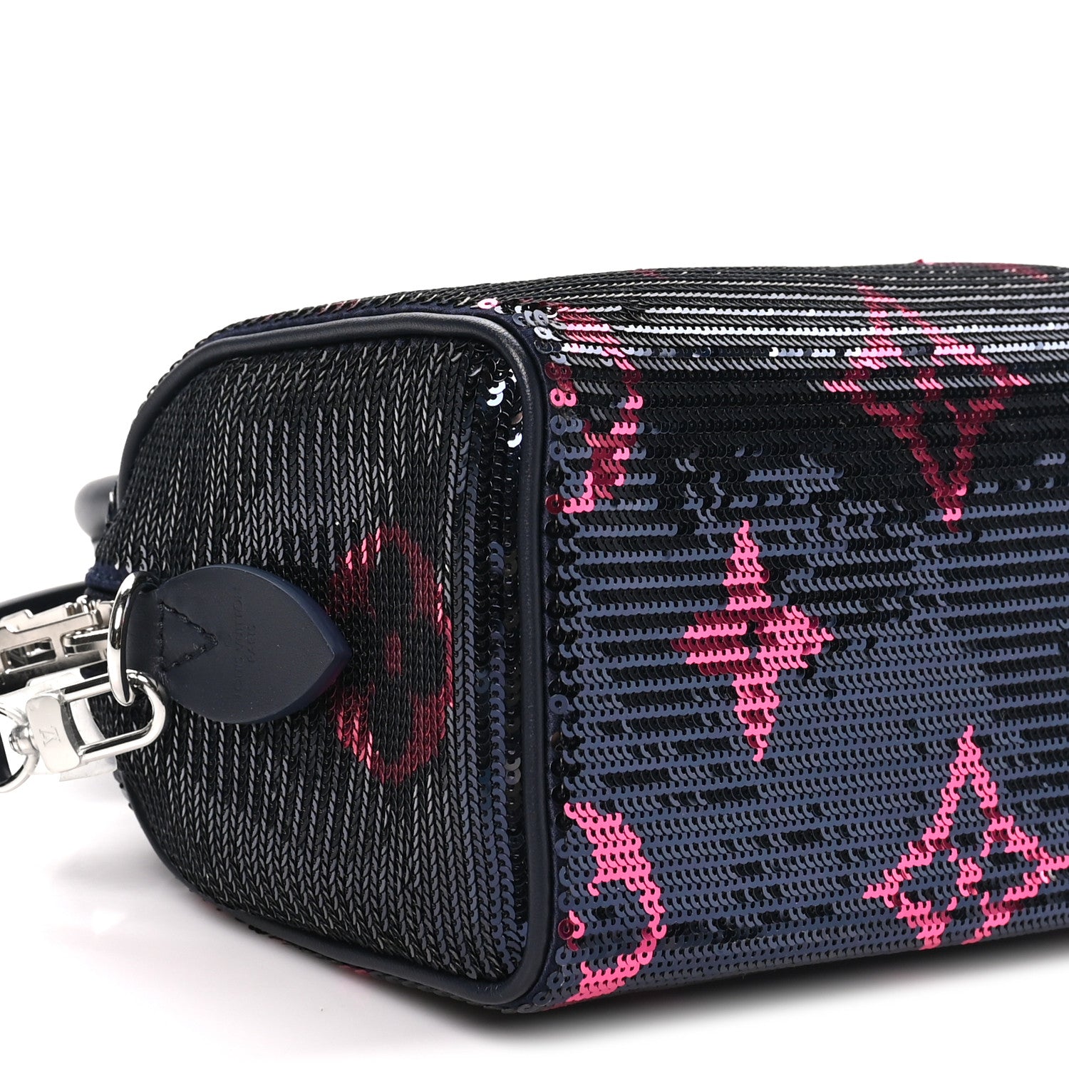 Louis Vuitton Giant Monogram Sequins Speedy Bandouliere 18 Navy Fuchsia 7 of 8