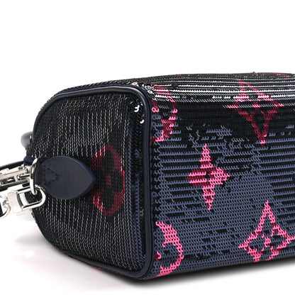 Louis Vuitton Giant Monogram Sequins Speedy Bandouliere 18 Navy Fuchsia 7 of 8