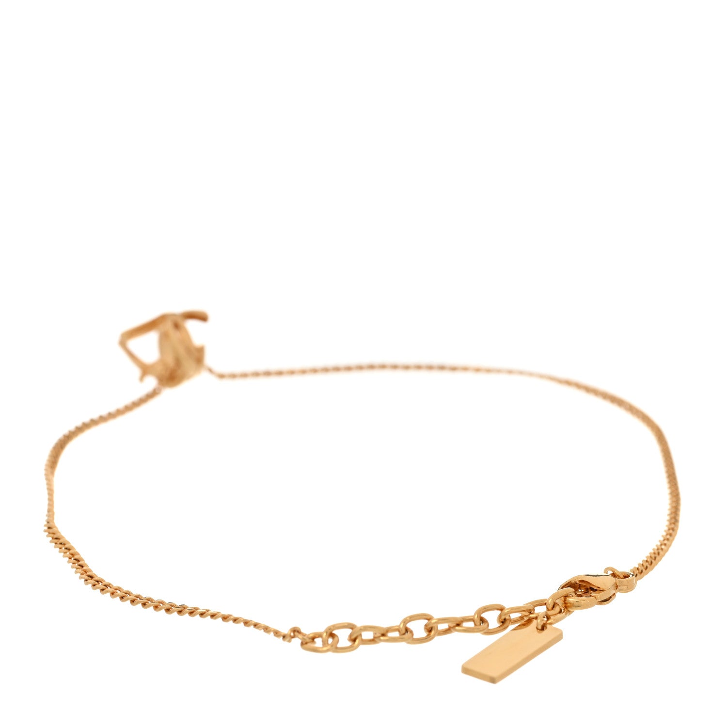 Saint Laurent Brass Monogram Twist Bracelet Gold 3 of 4