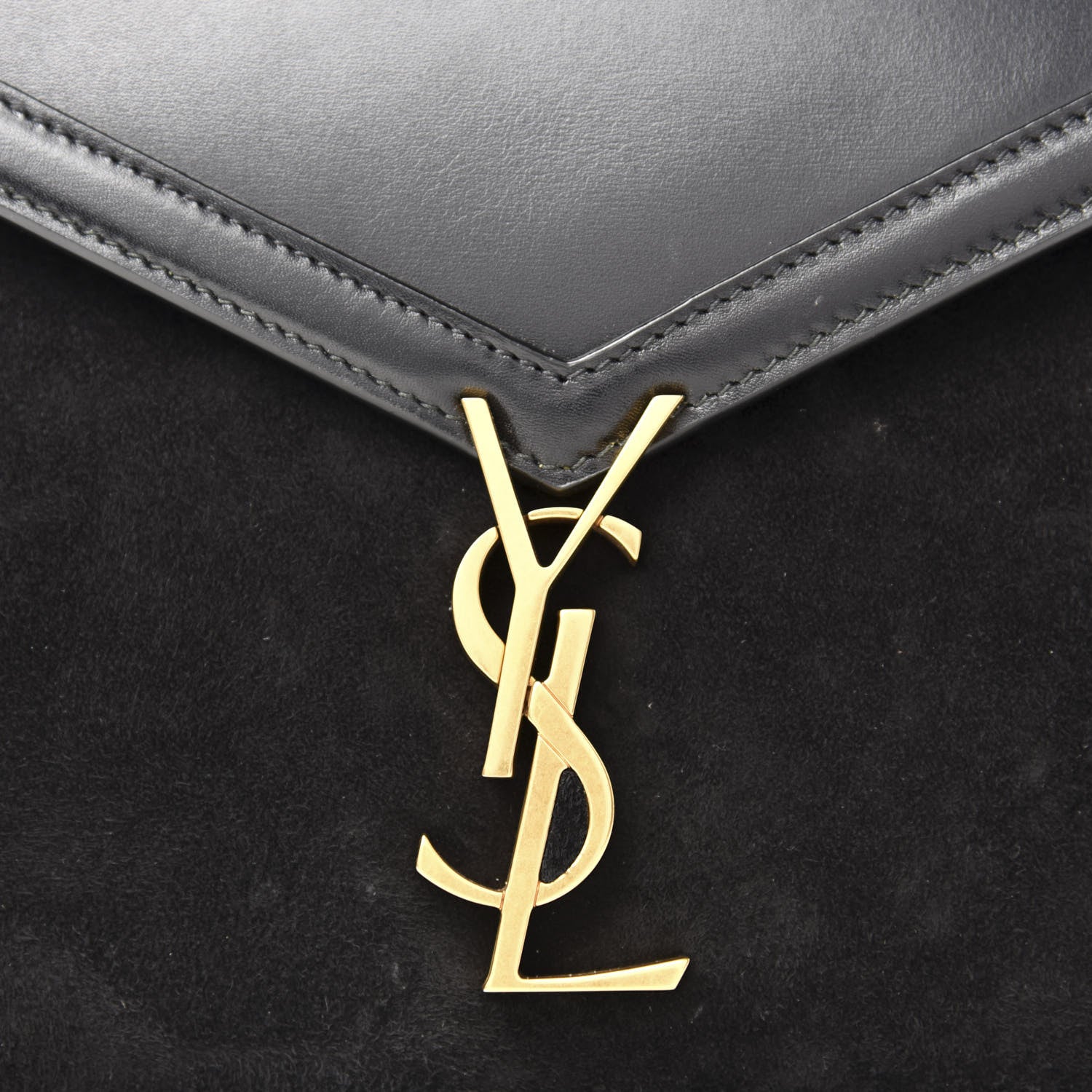 Saint Laurent Kid Scamosciato Smooth Calfskin Medium Classic Monogram Cassandra Top Handle Black Rouge Legion 9 of 9