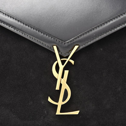 Saint Laurent Kid Scamosciato Smooth Calfskin Medium Classic Monogram Cassandra Top Handle Black Rouge Legion 9 of 9