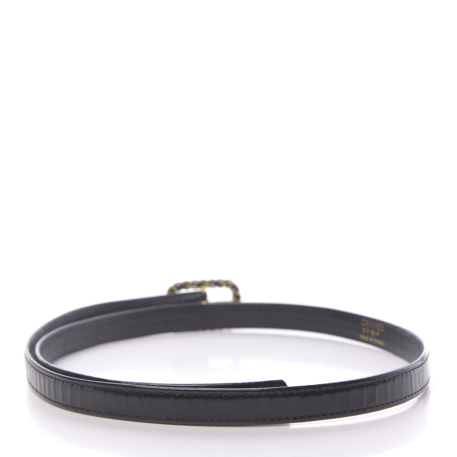 Chanel Patent Chain Belt S Black 2 of 5