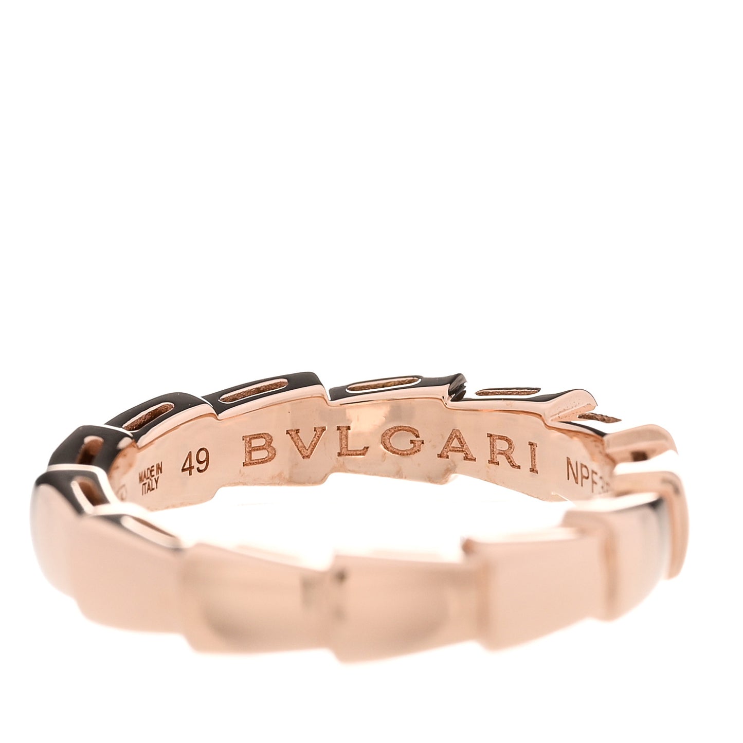 18K Rose Gold Serpenti Viper Band Ring 49 4.75