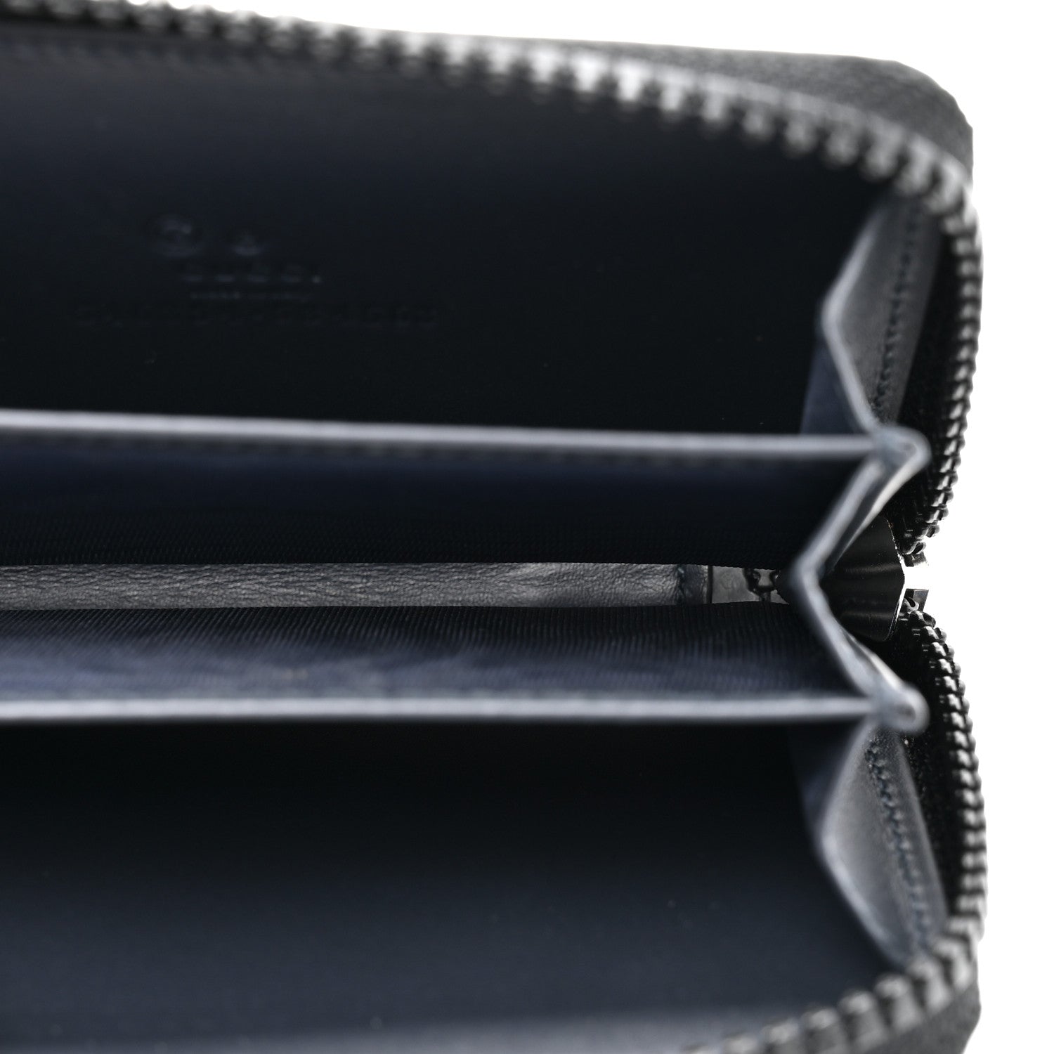 Gucci GG Supreme Monogram Blooms Zip Around Card Case Wallet Beige Blue Navy 5 of 8