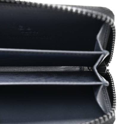 Gucci GG Supreme Monogram Blooms Zip Around Card Case Wallet Beige Blue Navy 5 of 8