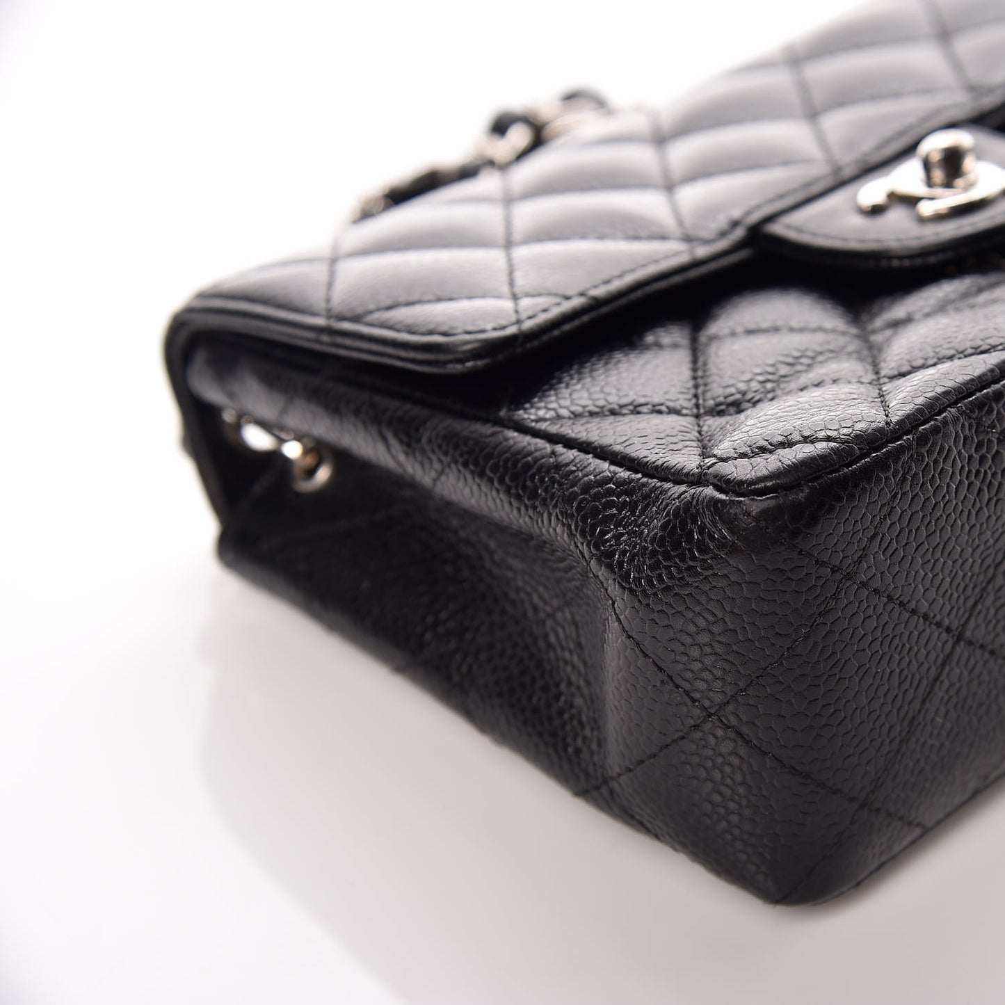 Caviar Quilted Mini Square Flap Black