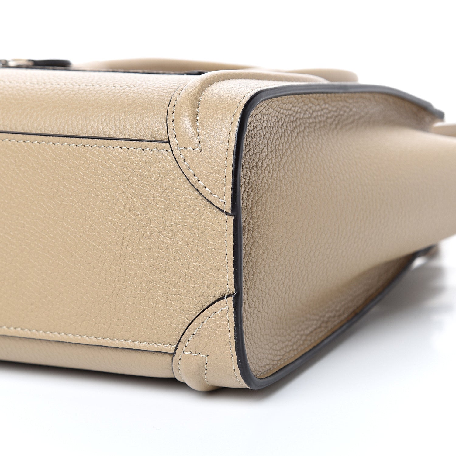 Celine Drummed Calfskin Nano Luggage Dune 9 of 11