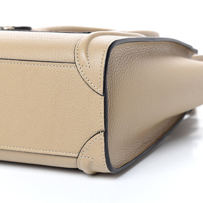 Celine Drummed Calfskin Nano Luggage Dune 9 of 11