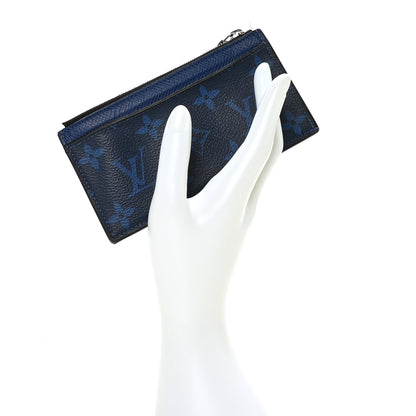 Louis Vuitton Monogram Taiga Coin Card Holder Cobalt 2 of 9
