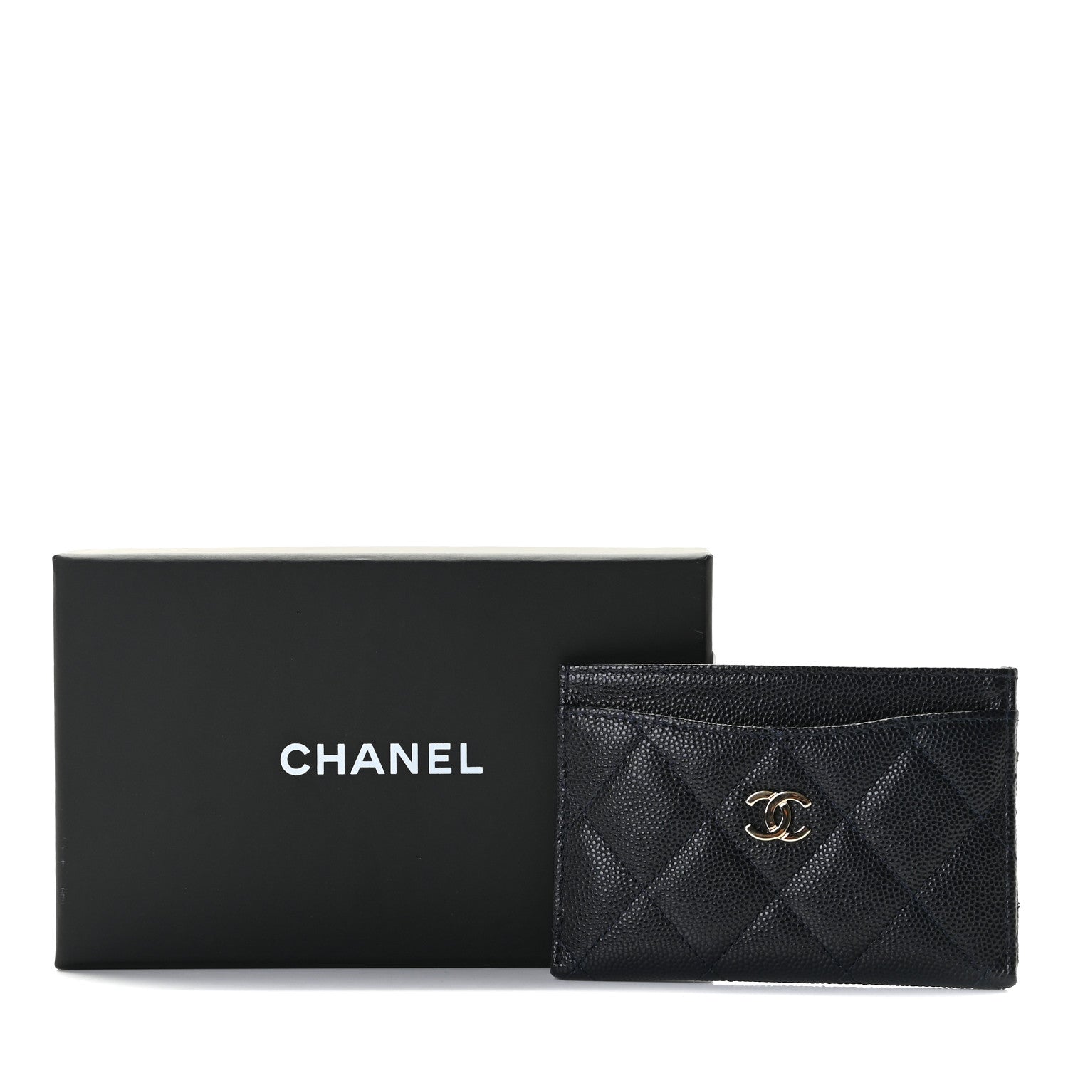 Chanel Caviar Quilted Card Holder Blue 8 of 8