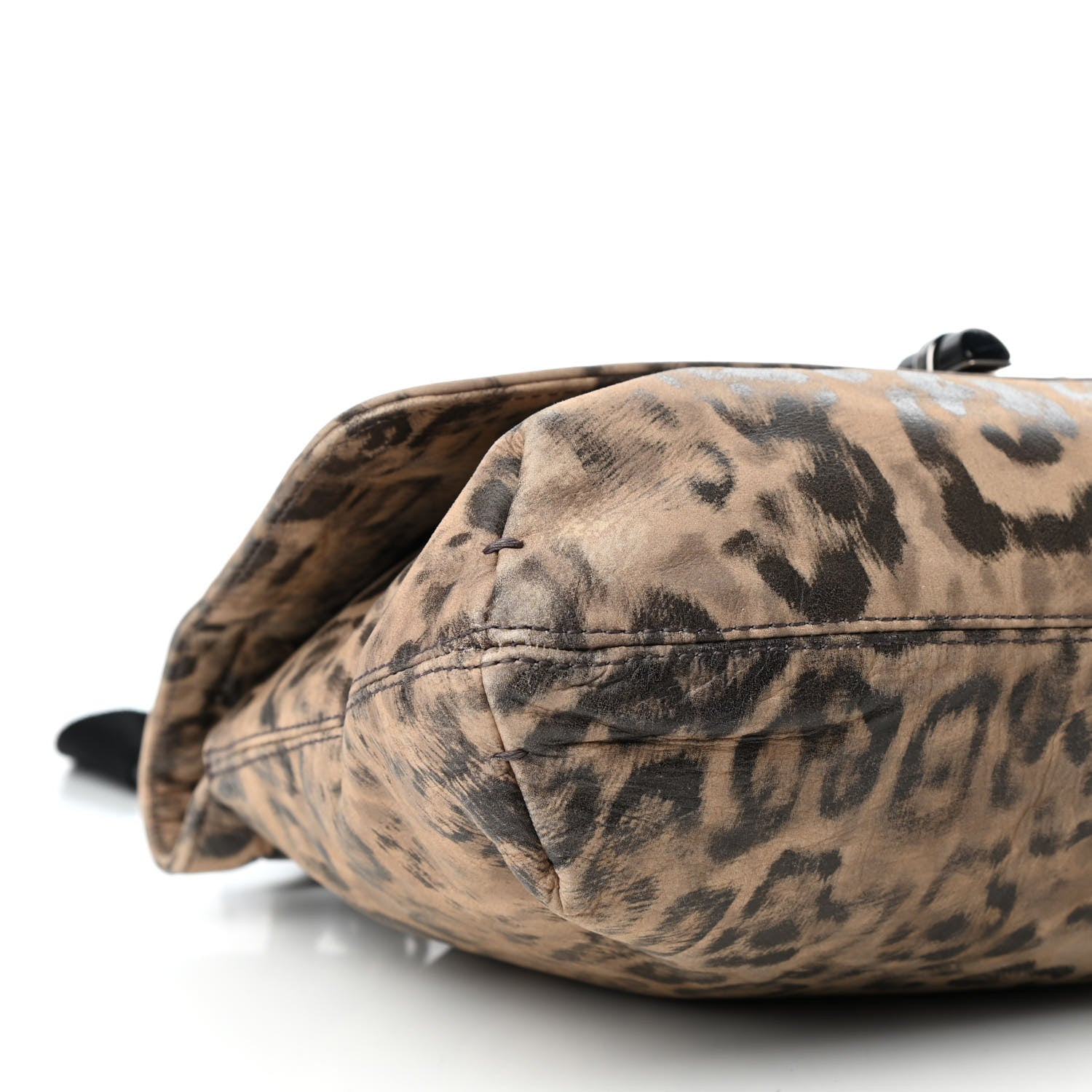 Lanvin Nubuck Leopard Print Large Happy Shoulder Bag 7 of 9